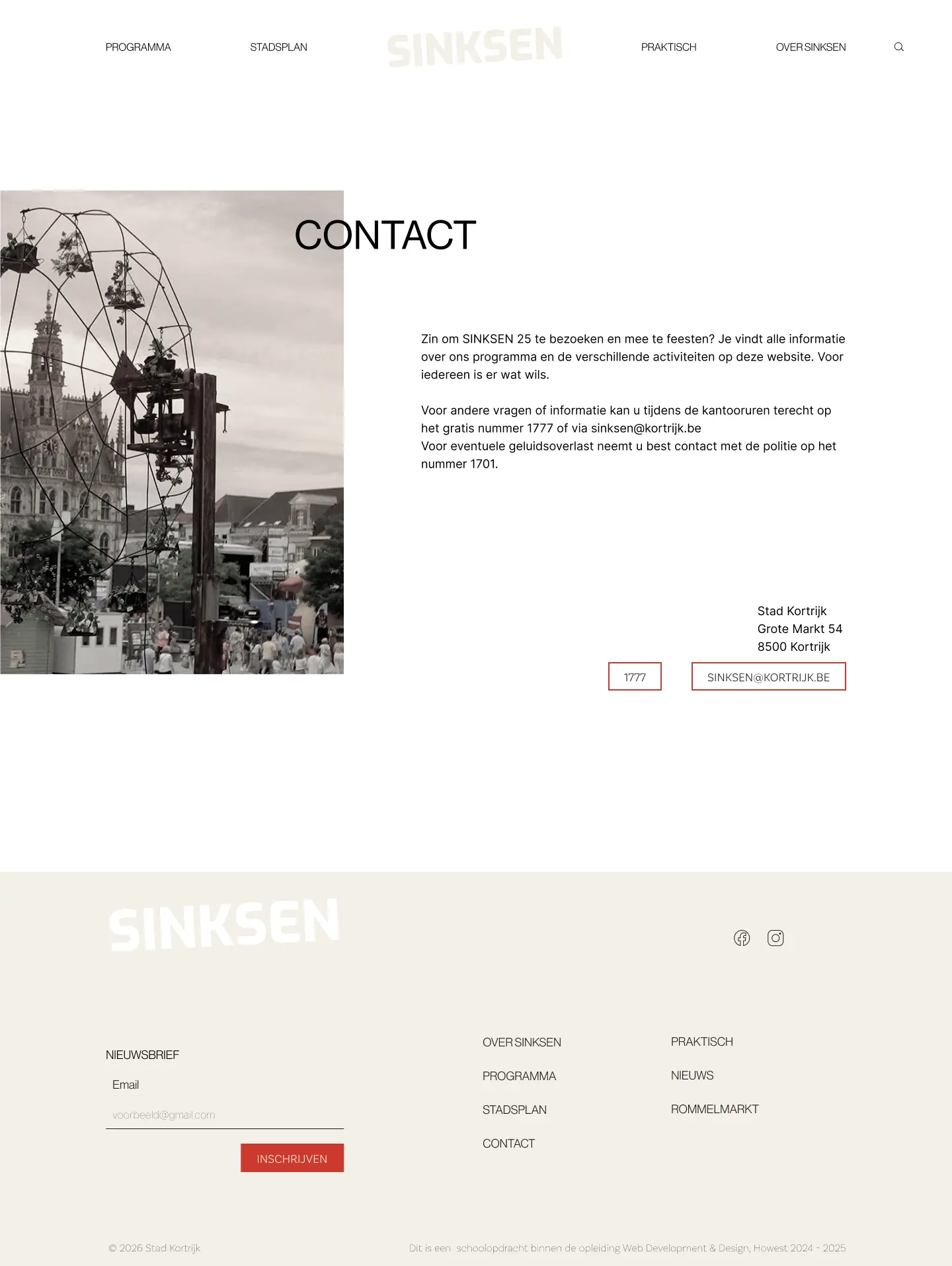 Sinksen website visuals