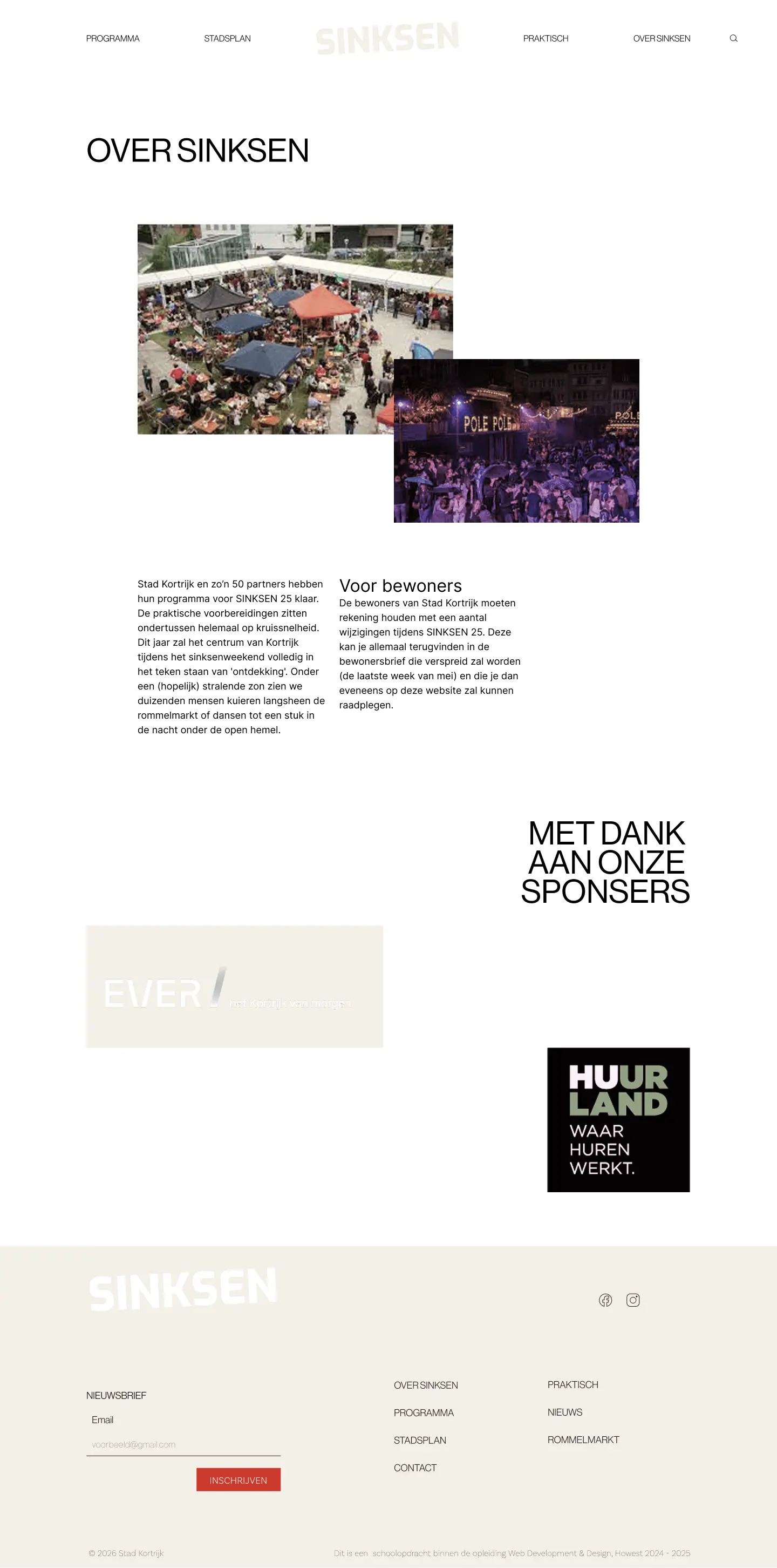 Sinksen website visuals