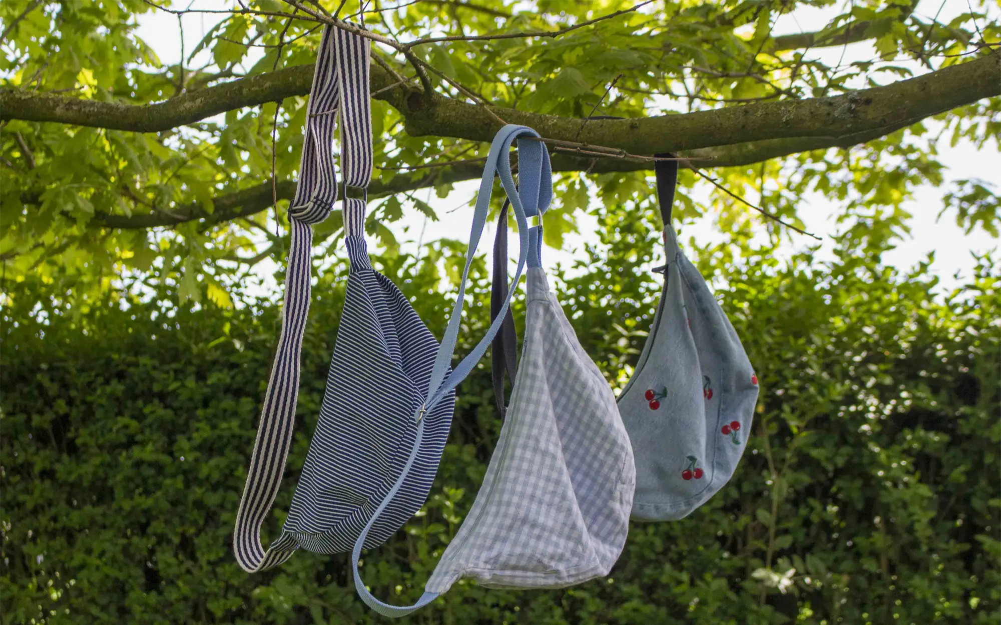 sewing project various handmade bags 
